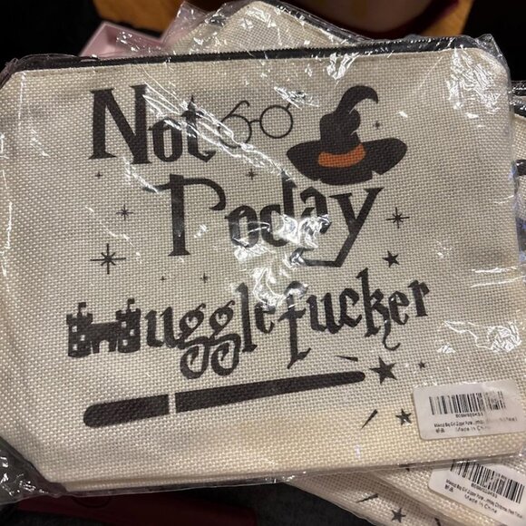 Harry Potter Zippered Cosmetic/Makeup Mugglefu*ker Bag  9"x&"NEW - Picture 1 of 1